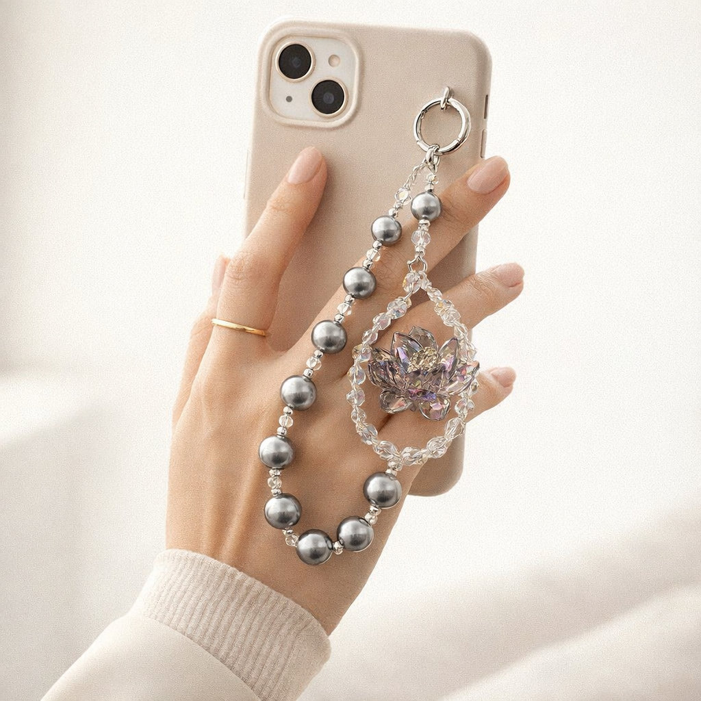 Pearl Phone Charm Lotus Fairy