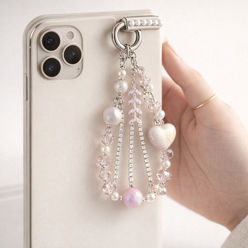 Crystal Phone Charm Floral Design