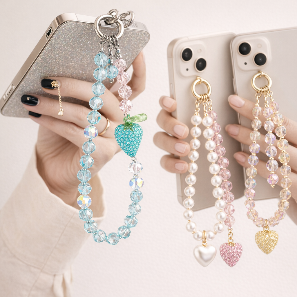 Crystal Phone Charm Strawberry Theme