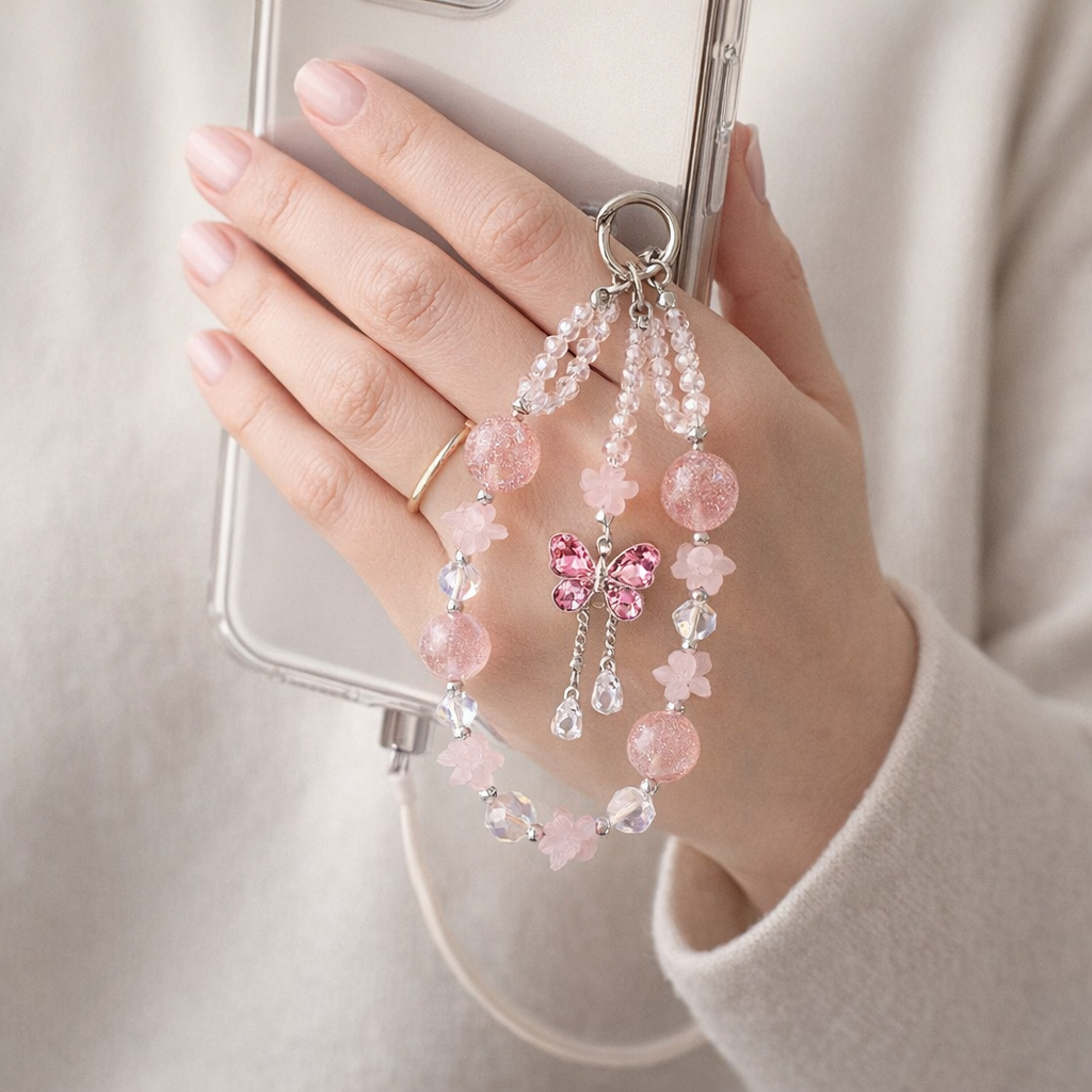 Crystal Phone Charm Colourful Loop