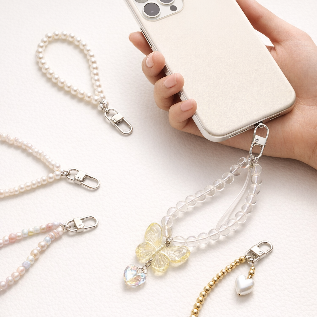 Crystal Phone Charm Butterfly Design