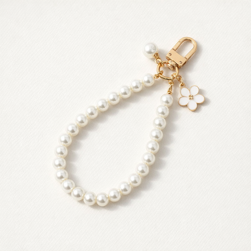Pearl Phone Charm Handmade Elegance