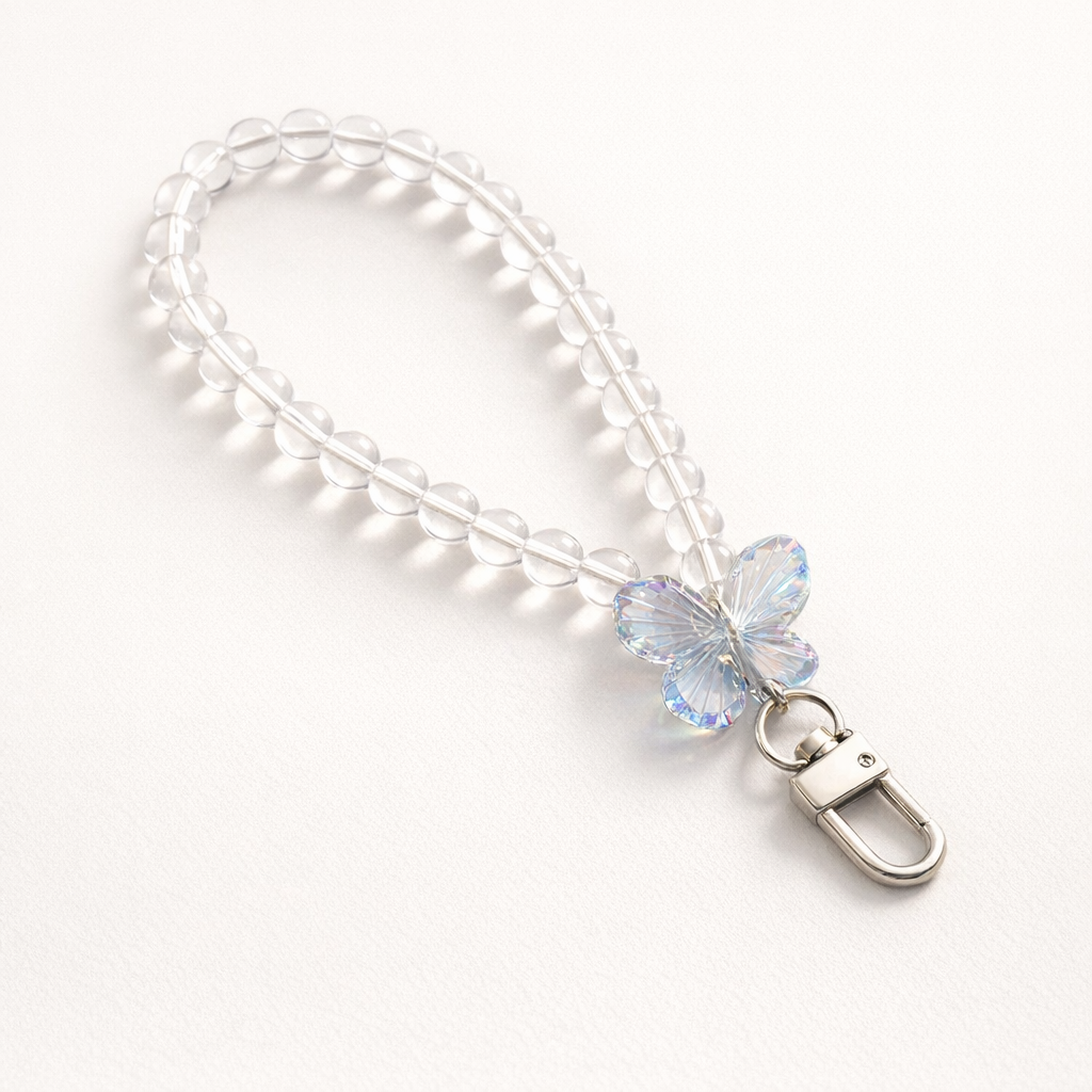 Crystal Phone Charm Butterfly Design