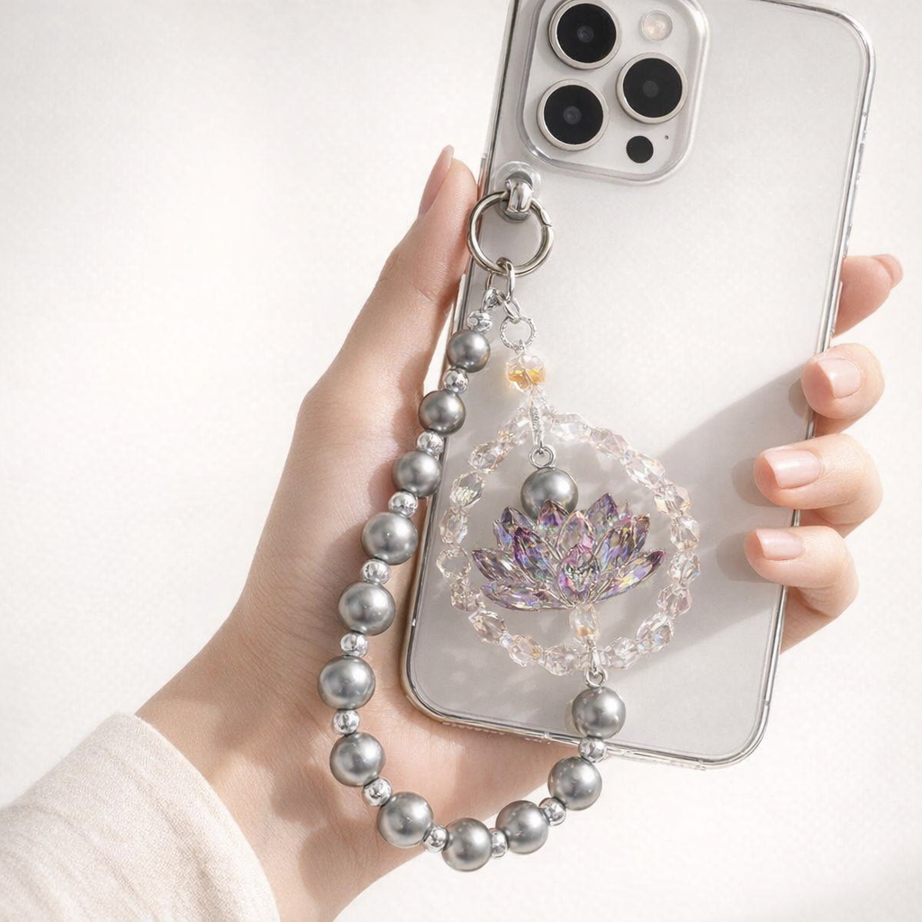 Pearl Phone Charm Lotus Fairy