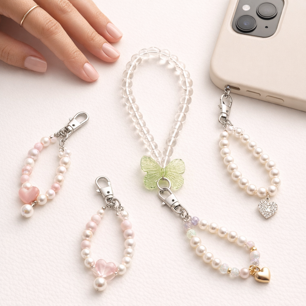 Crystal Phone Charm Butterfly Design