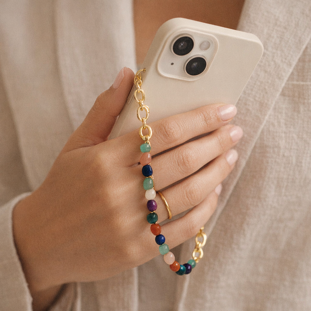 Crystal Phone Chain Vintage Elegance