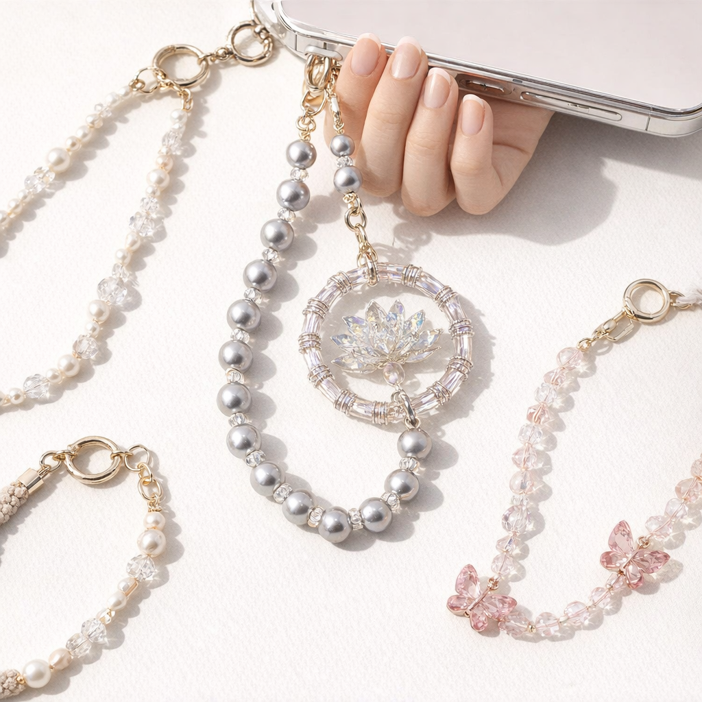 Pearl Phone Charm Lotus Fairy