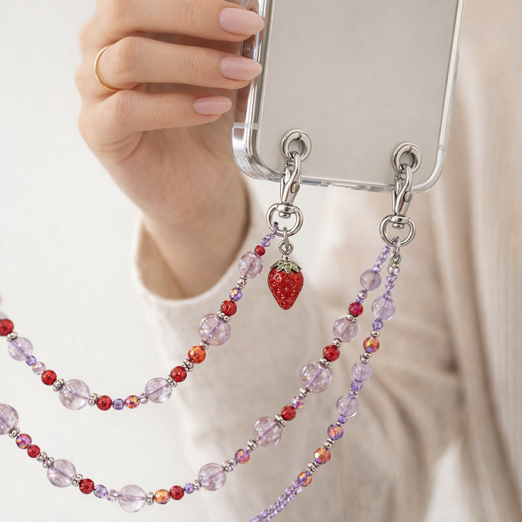 Beaded Phone Strap Crossbody Elegance