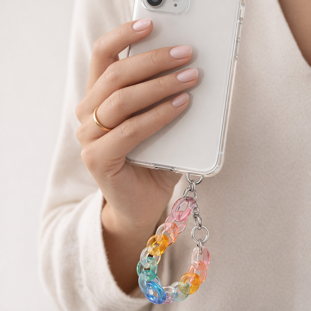 Acrylic Phone Charm Galvanised Finish
