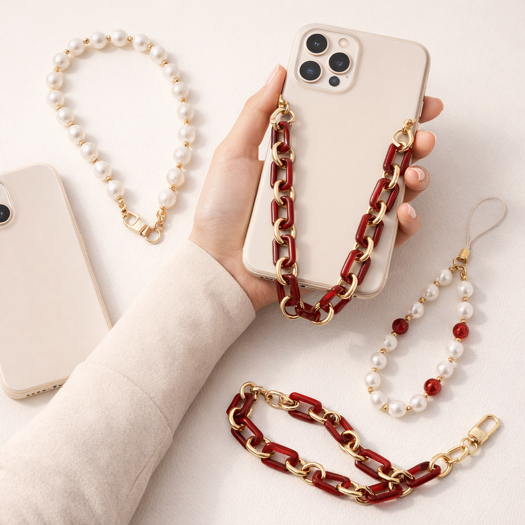 Acrylic Phone Strap Bold Square Design