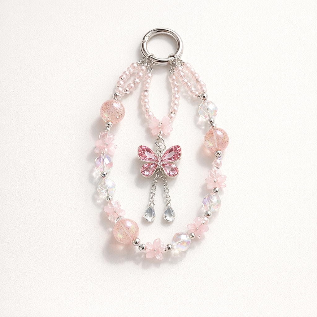 Crystal Phone Charm Colourful Loop