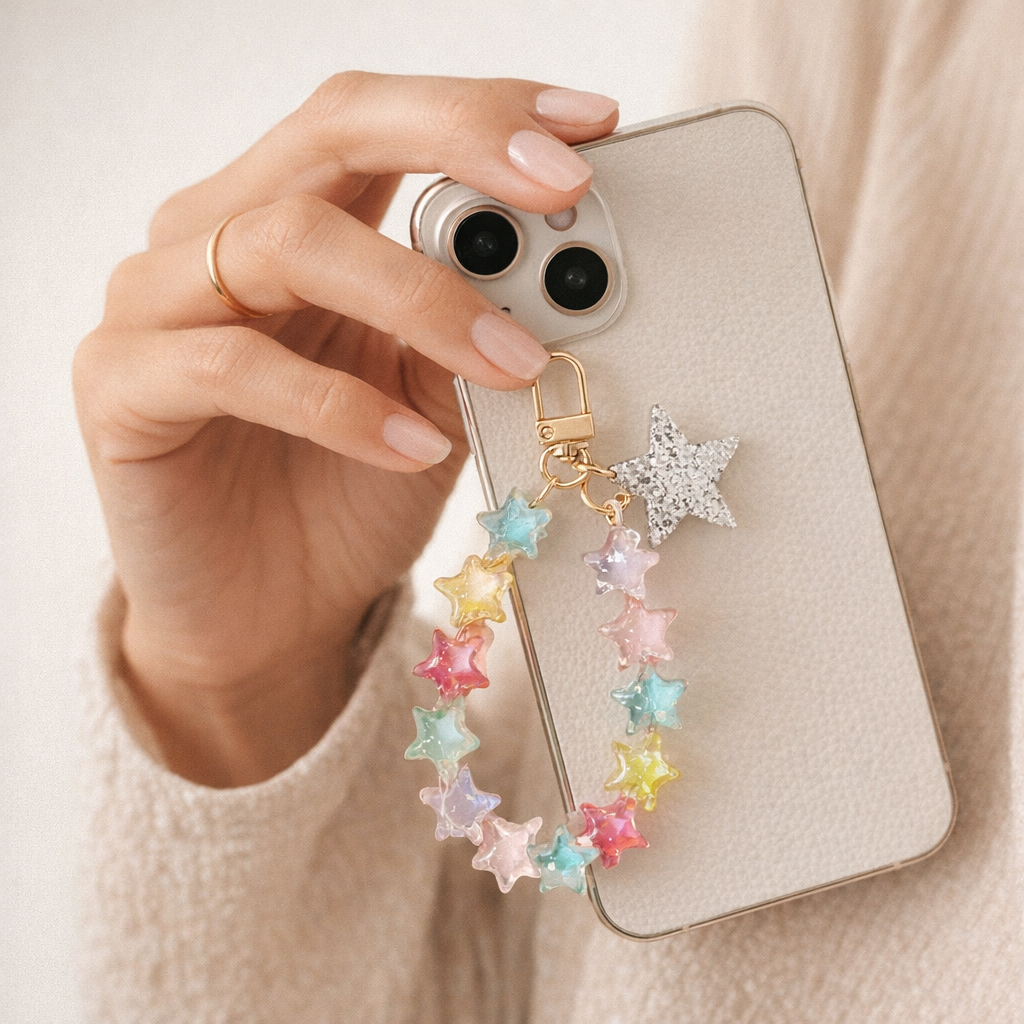 Acrylic Phone Charm Galvanised Finish