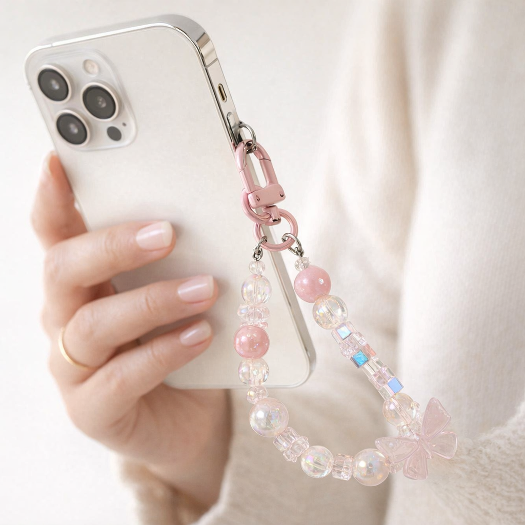 Crystal Phone Charm Floral Design
