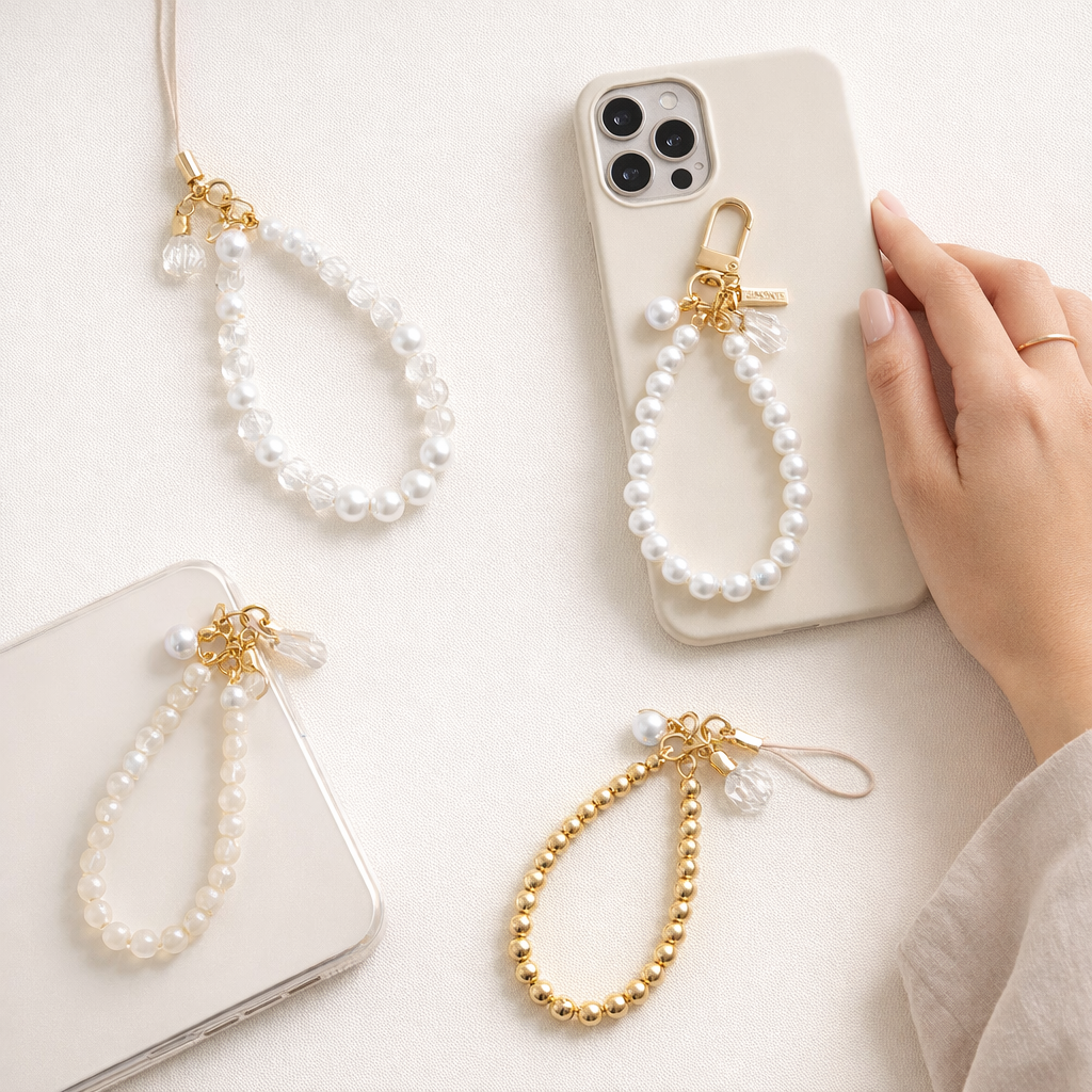 Pearl Phone Charm Coin Tag