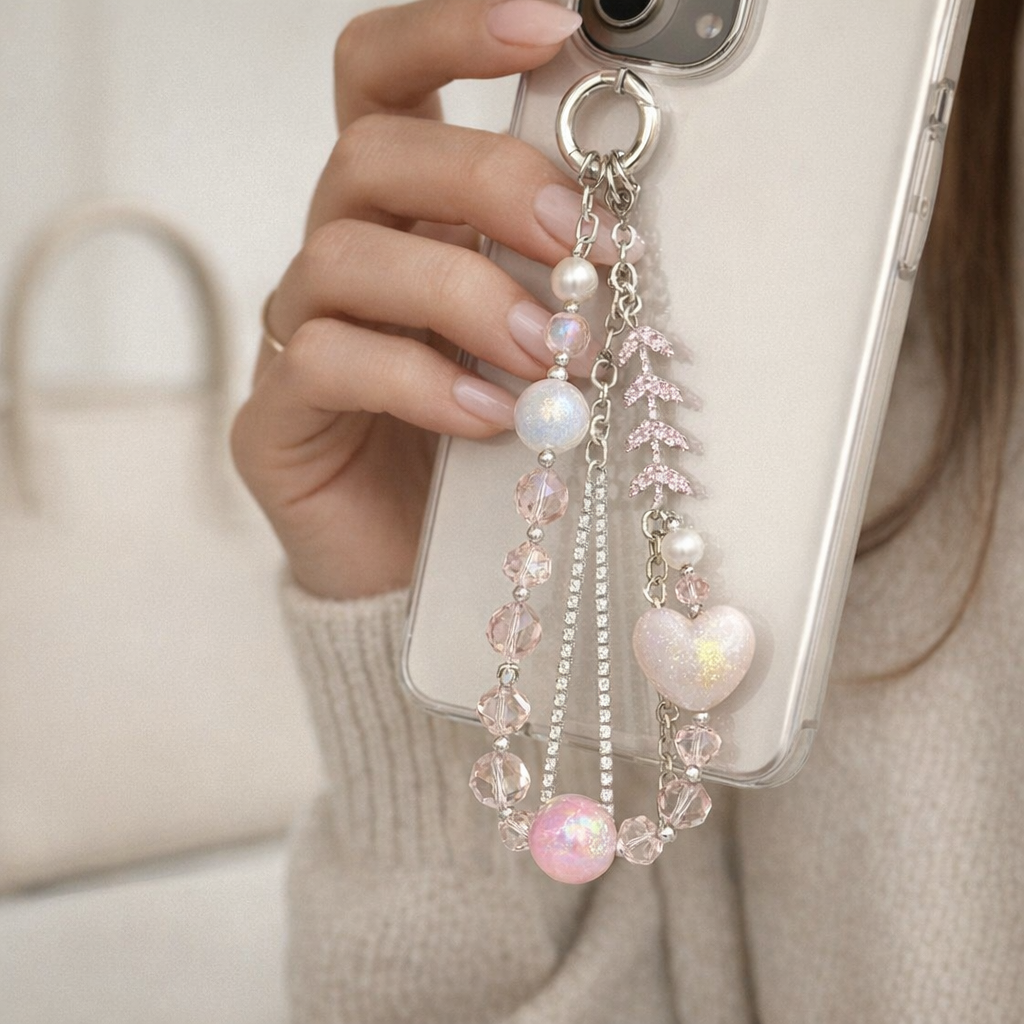 Crystal Phone Charm Floral Design