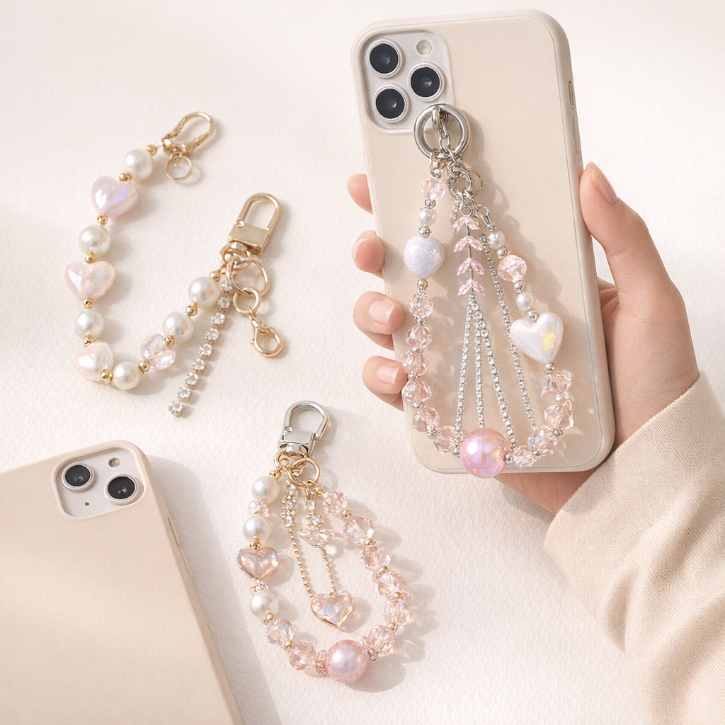 Crystal Phone Charm Floral Design