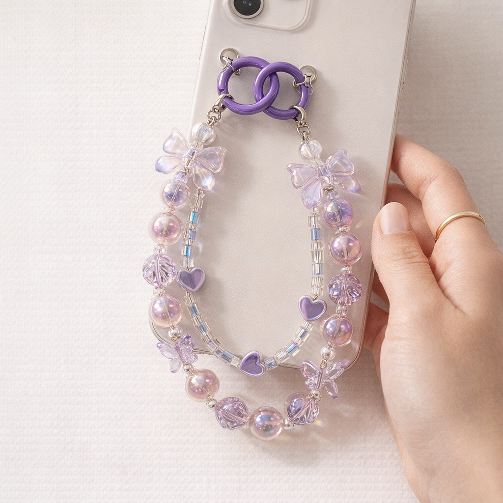 Crystal Phone Charm Floral Design