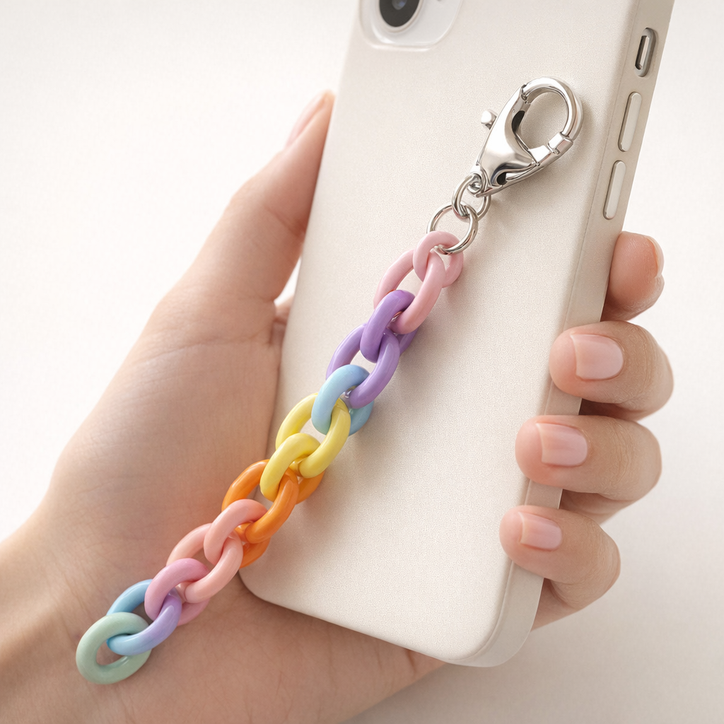 Acrylic Phone Charm Galvanised Finish