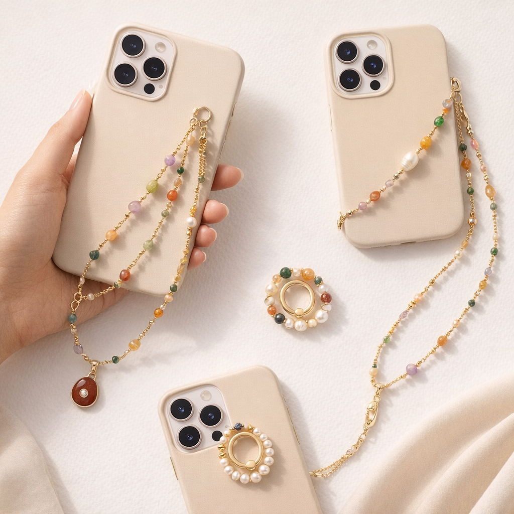 Beaded Phone Straps Double Layer Y2K