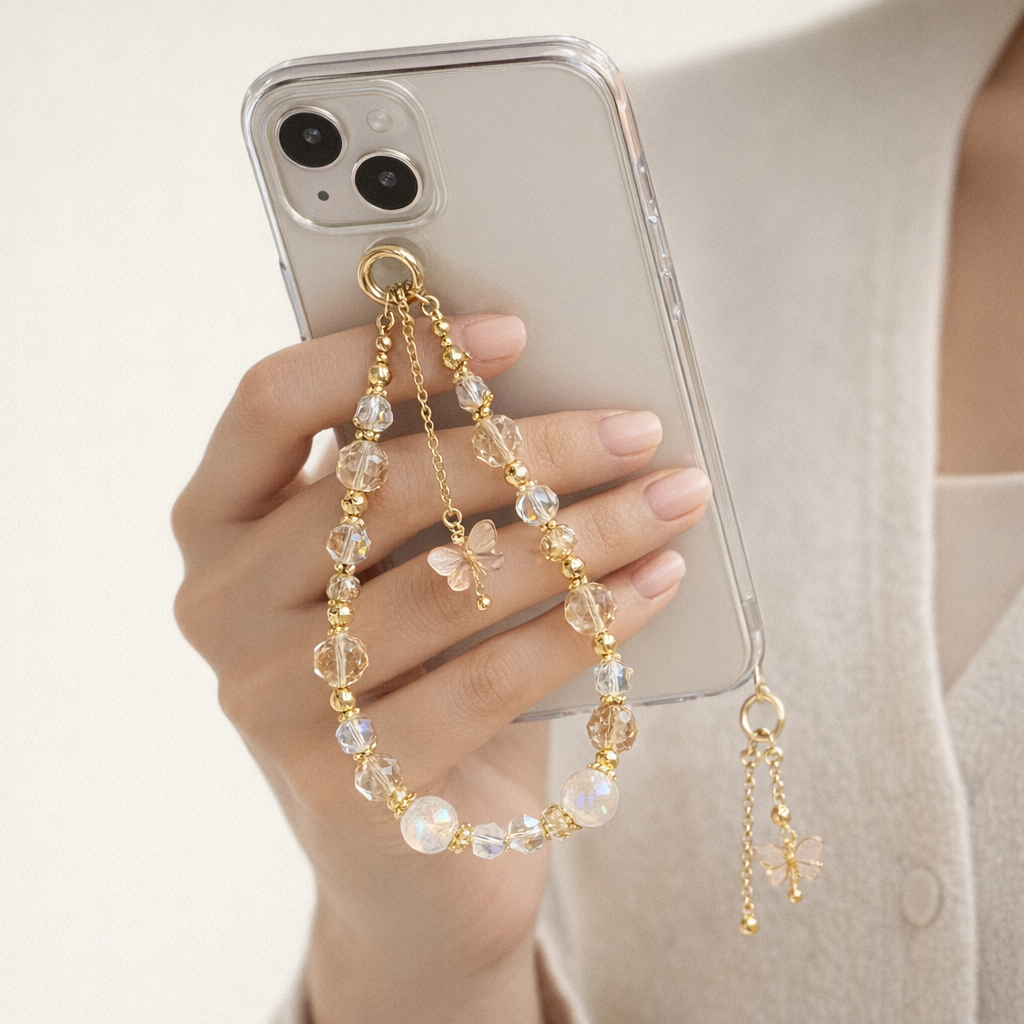 Beaded Phone charm Butterfly Pendant