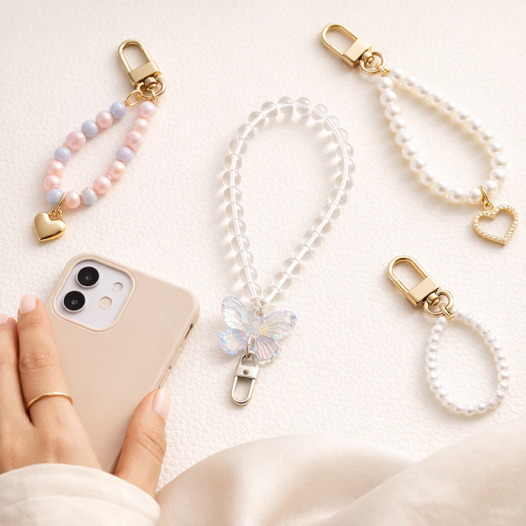Crystal Phone Charm Butterfly Design