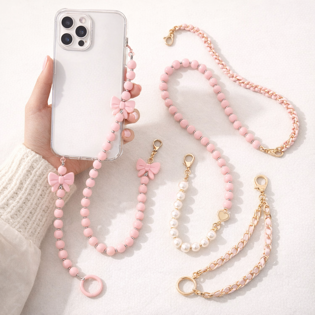 Beaded Phone Strap Bow Accent