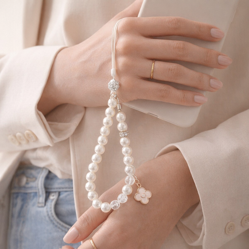 Pearl Phone Charm Loop Design