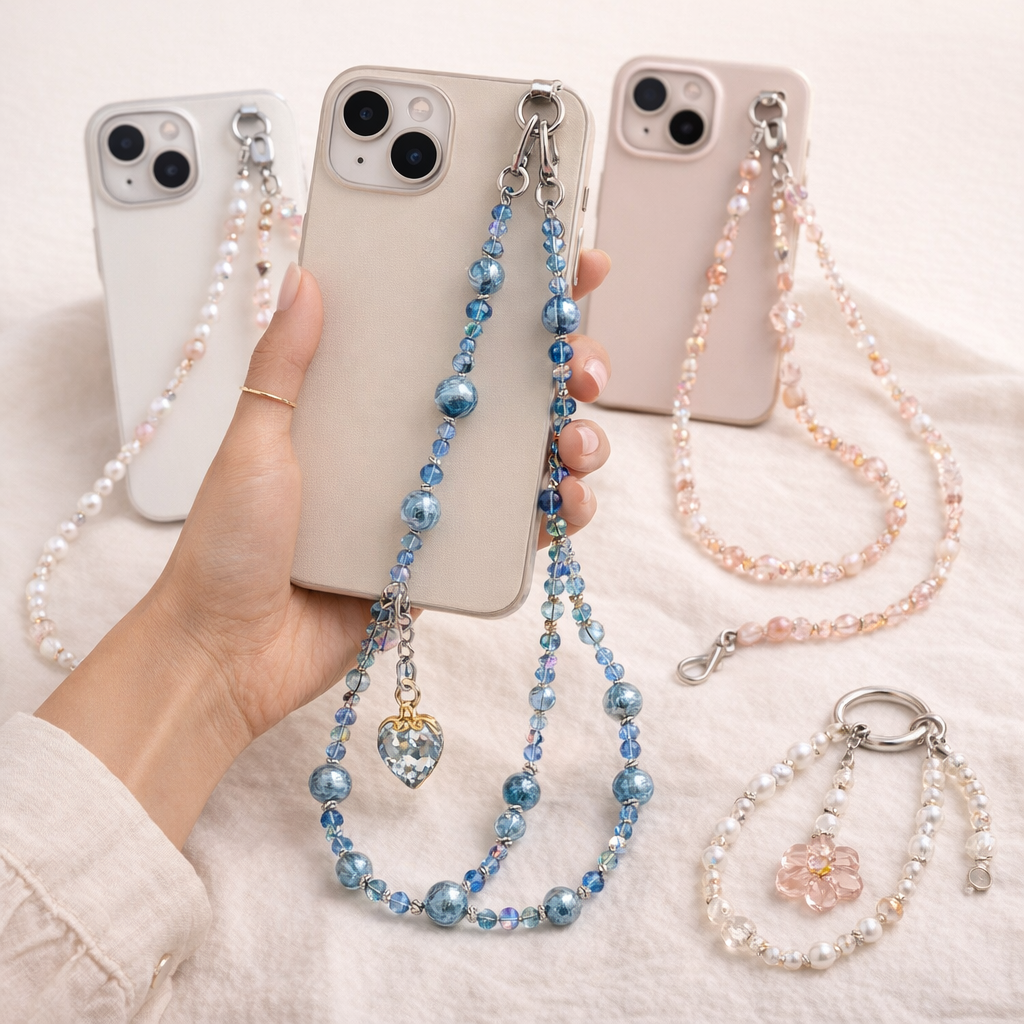 Beaded Phone Strap Crossbody Elegance