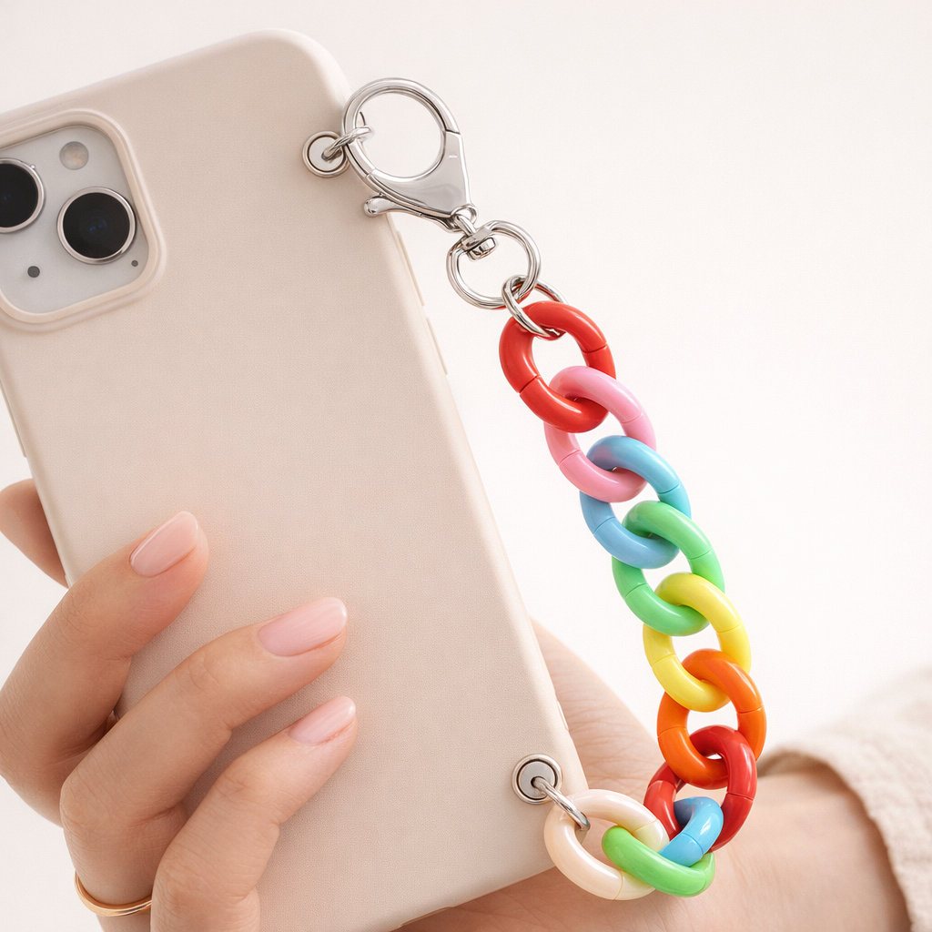 Acrylic Phone Charm Galvanised Finish