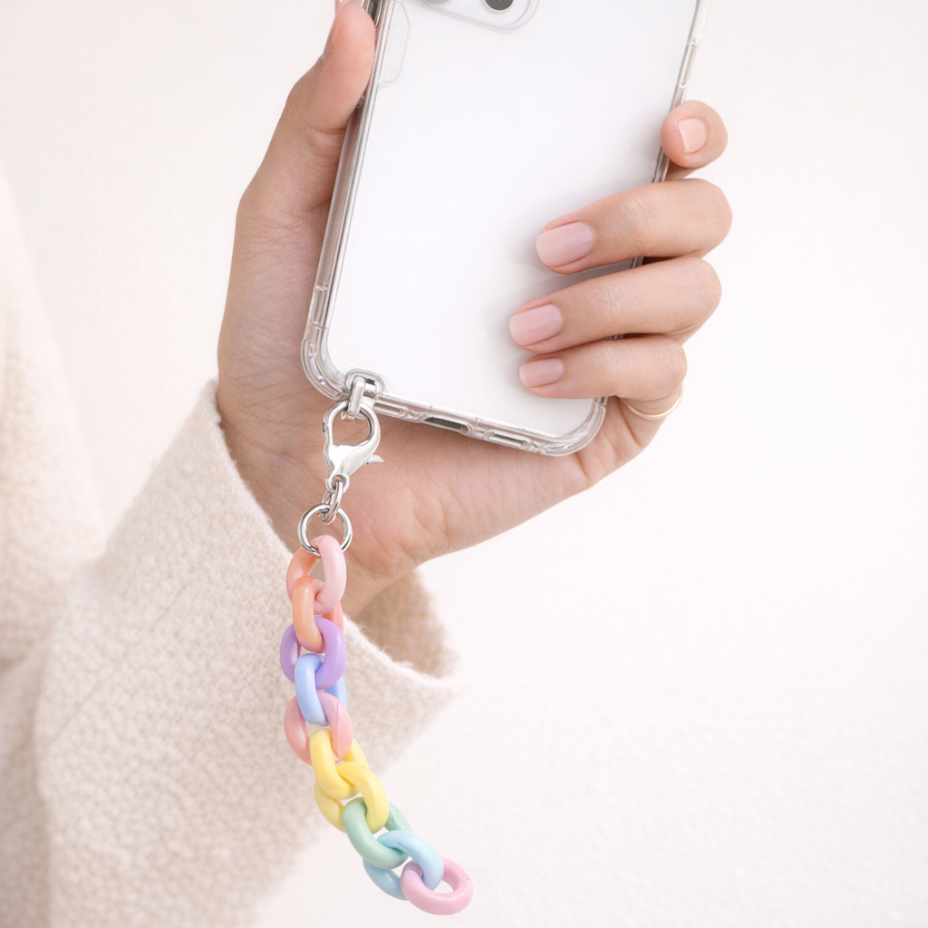 Acrylic Phone Charm Galvanised Finish