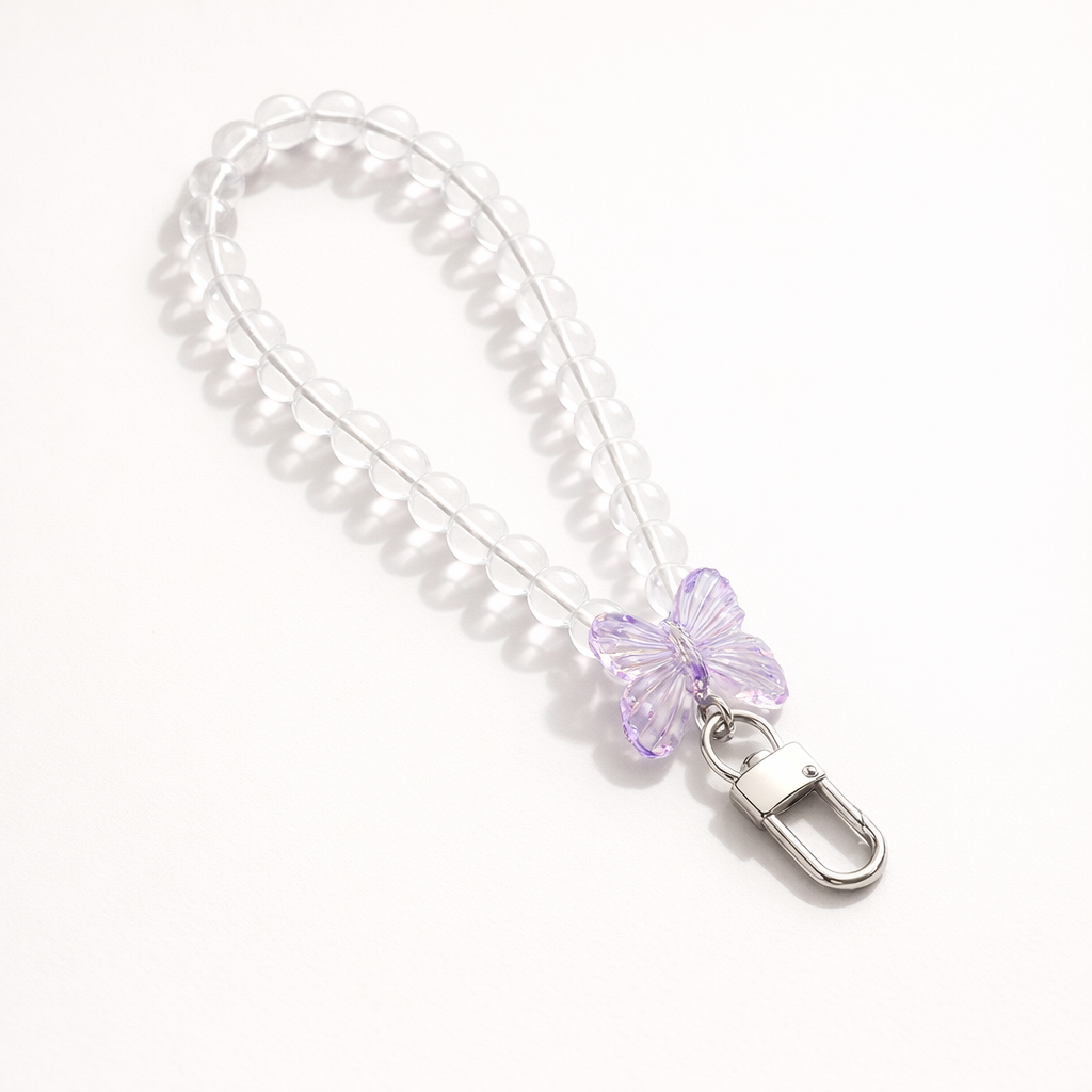 Crystal Phone Charm Butterfly Design