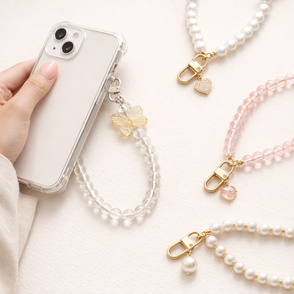 Crystal Phone Charm Butterfly Design