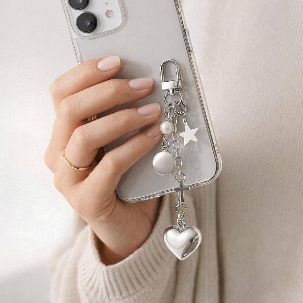 Phone Charm Heart & Moon