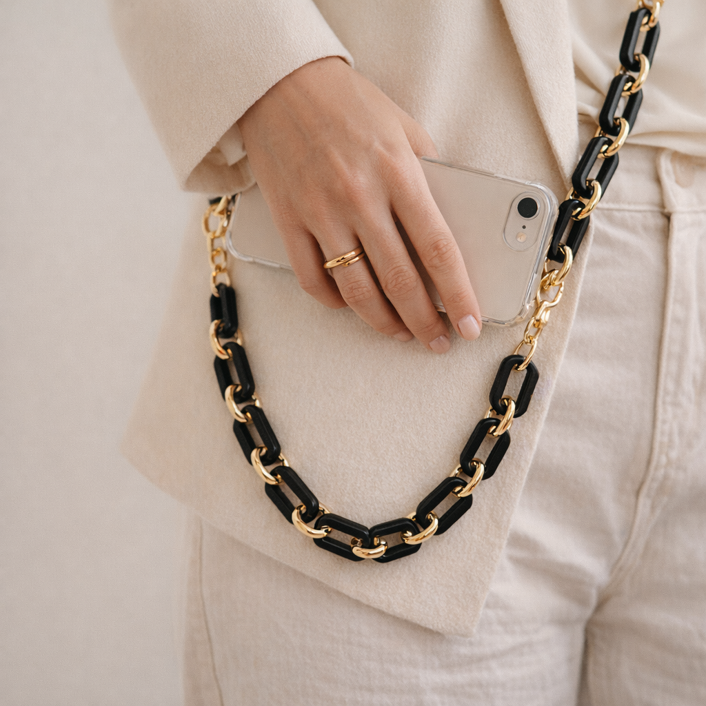 Acrylic Phone Strap Bold Square Design