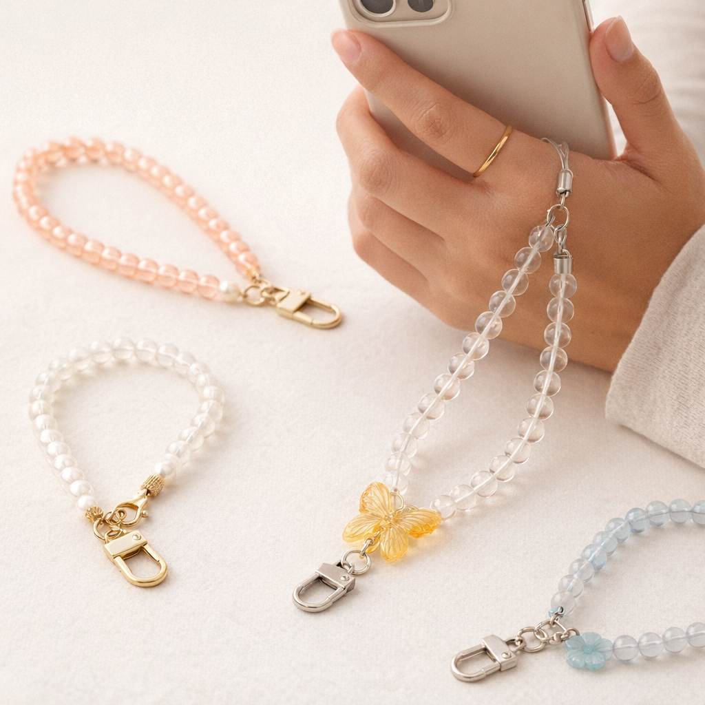 Crystal Phone Charm Butterfly Design