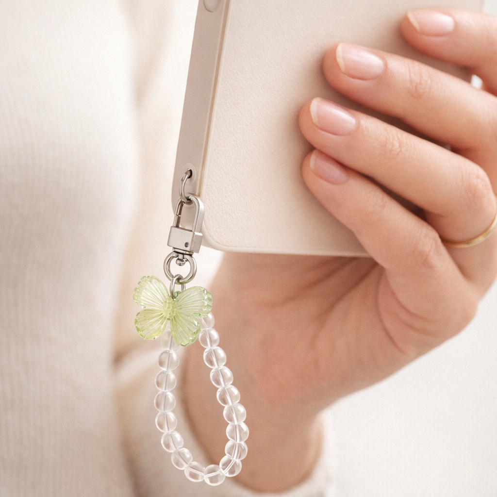 Crystal Phone Charm Butterfly Design