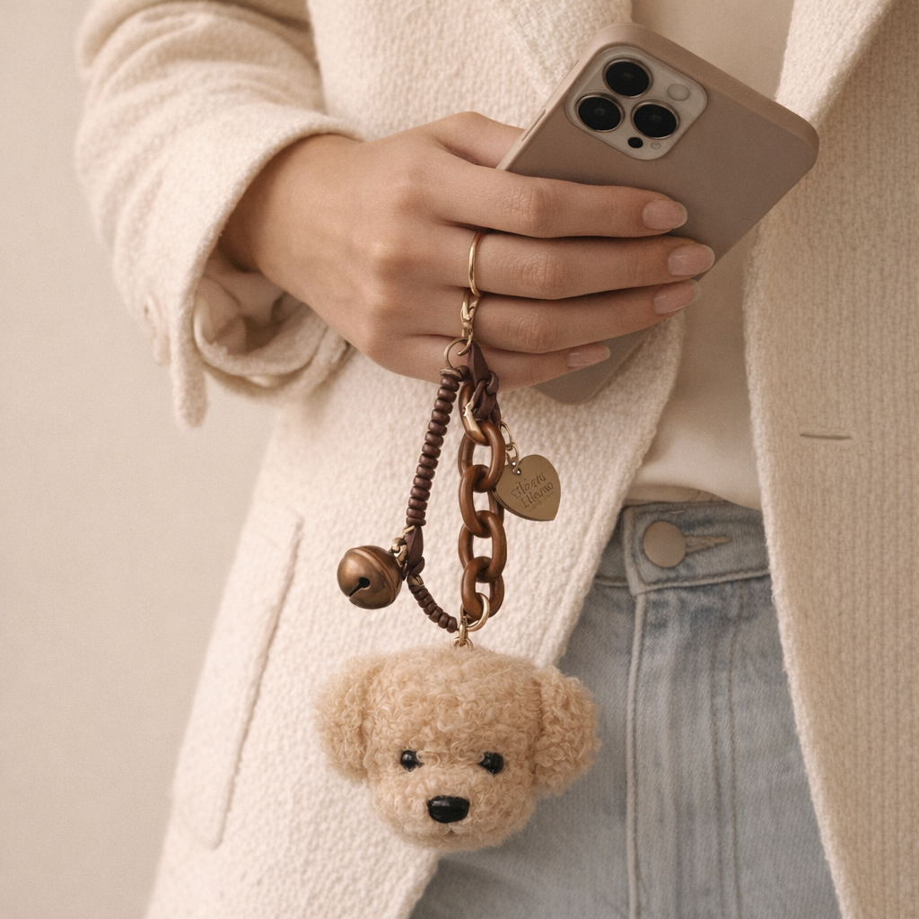 Plush Phone Charm Dog Pendant Design