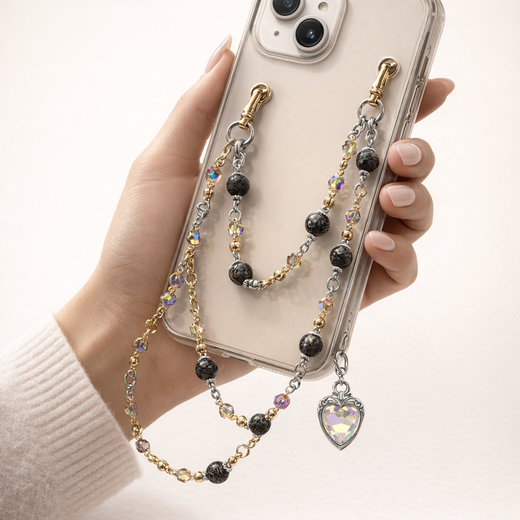 Beaded Phone Strap Crossbody Elegance