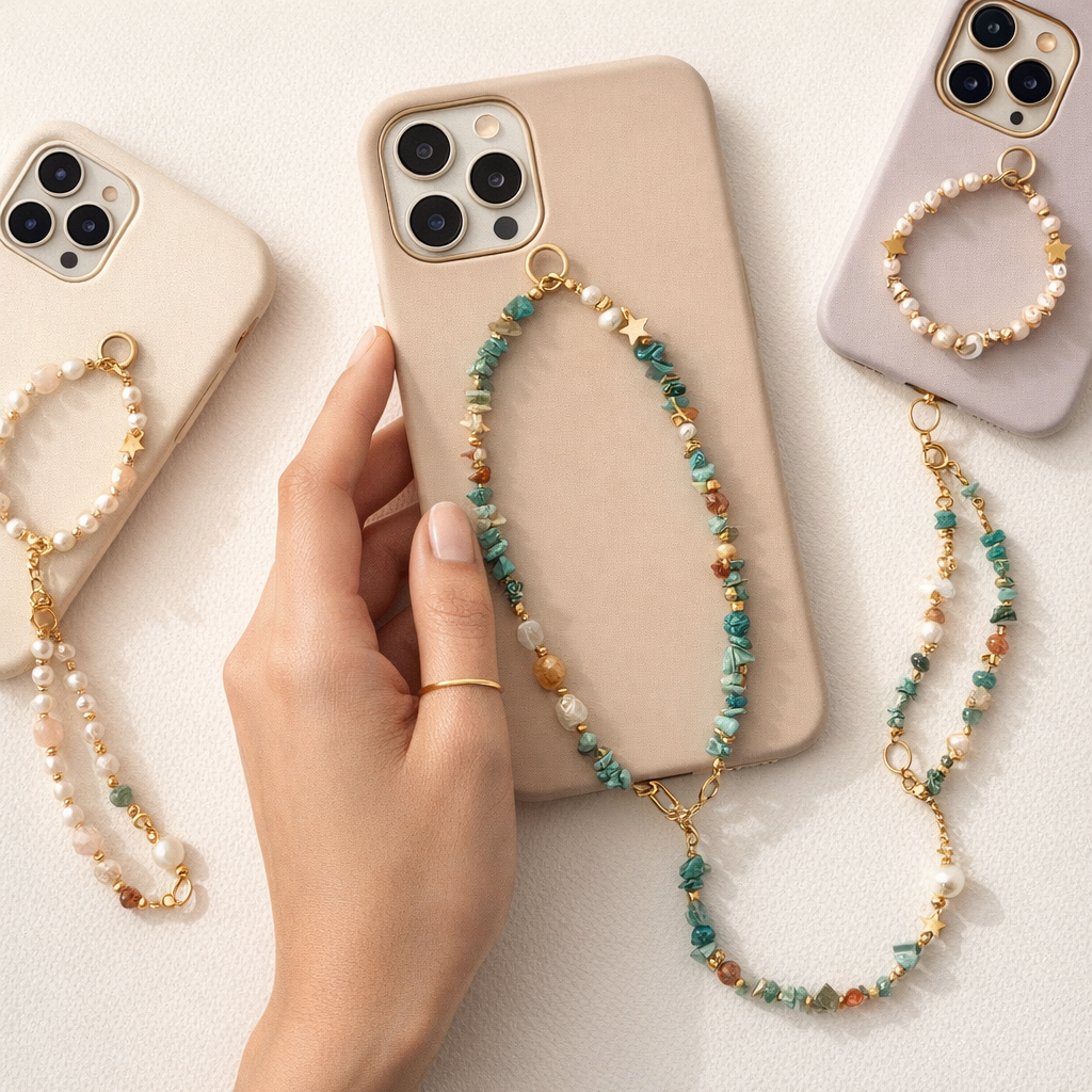 Beaded Phone Straps Double Layer Y2K
