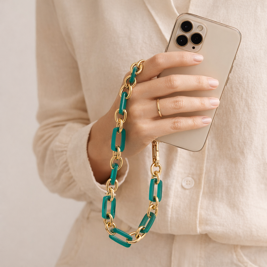 Acrylic Phone Strap Bold Square Design