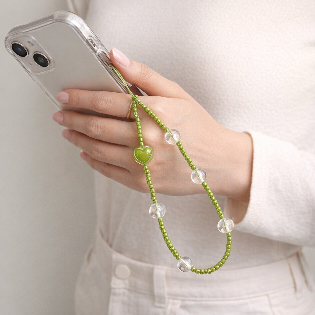 Beaded Phone Strap Bow Knot Design