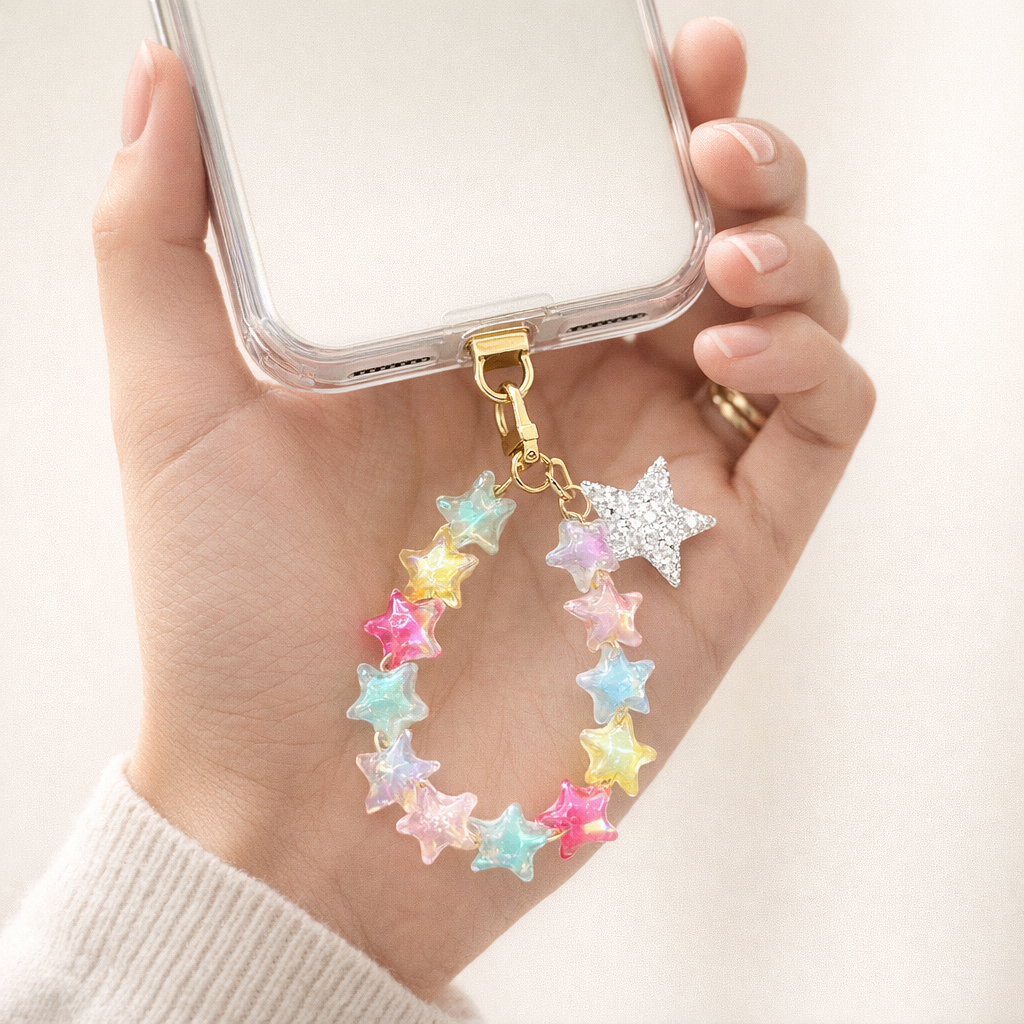 Acrylic Phone Charm Galvanised Finish
