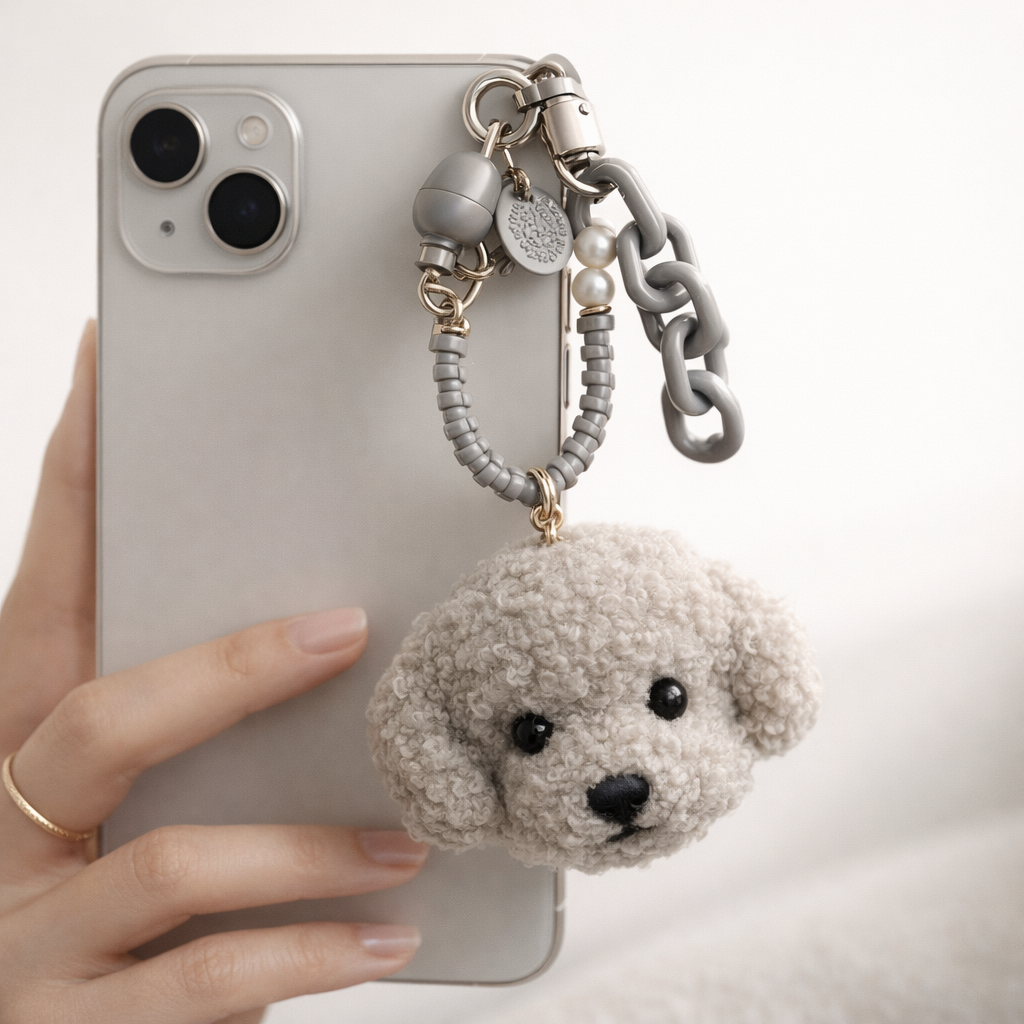 Plush Phone Charm Dog Pendant Design