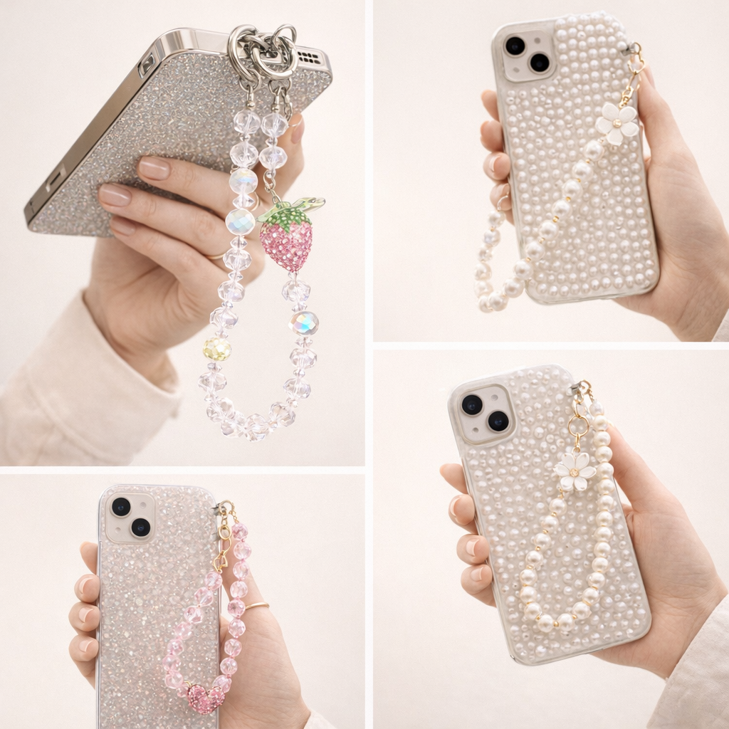 Crystal Phone Charm Strawberry Theme