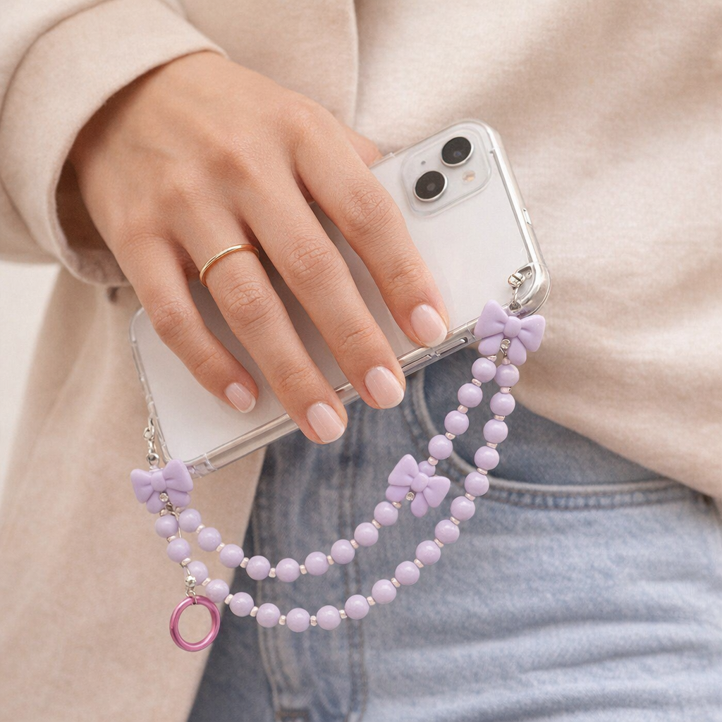 Beaded Phone Strap Bow Accent