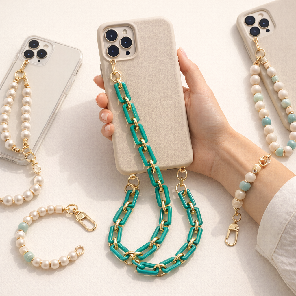 Acrylic Phone Strap Bold Square Design