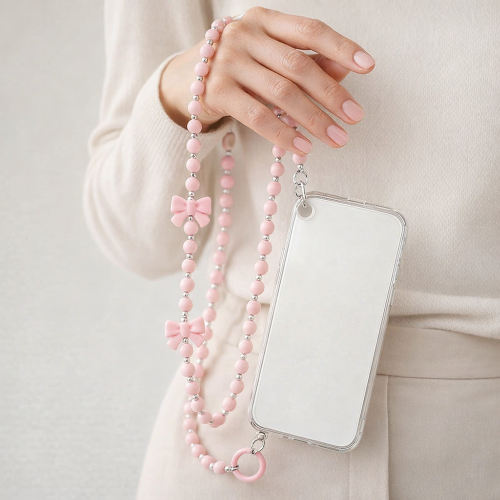 Beaded Phone Strap Bow Accent