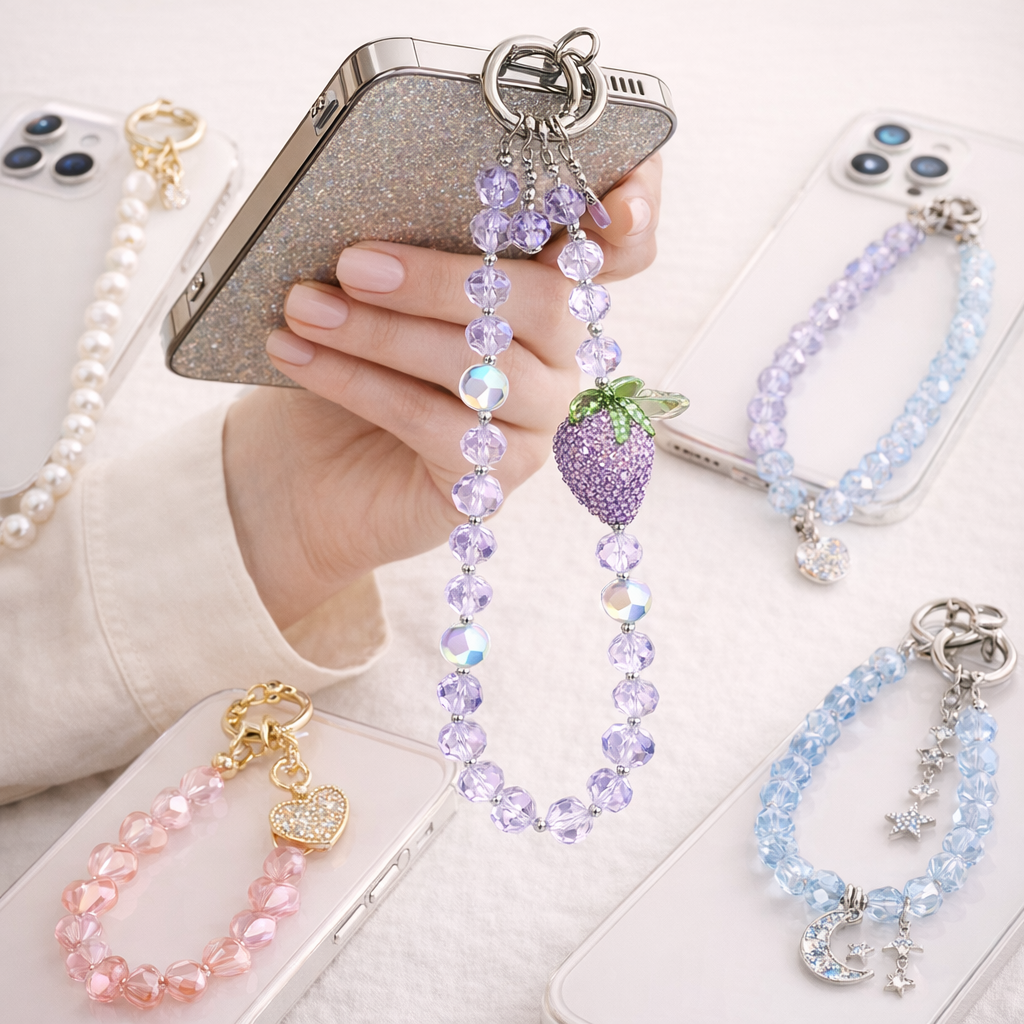 Crystal Phone Charm Strawberry Theme