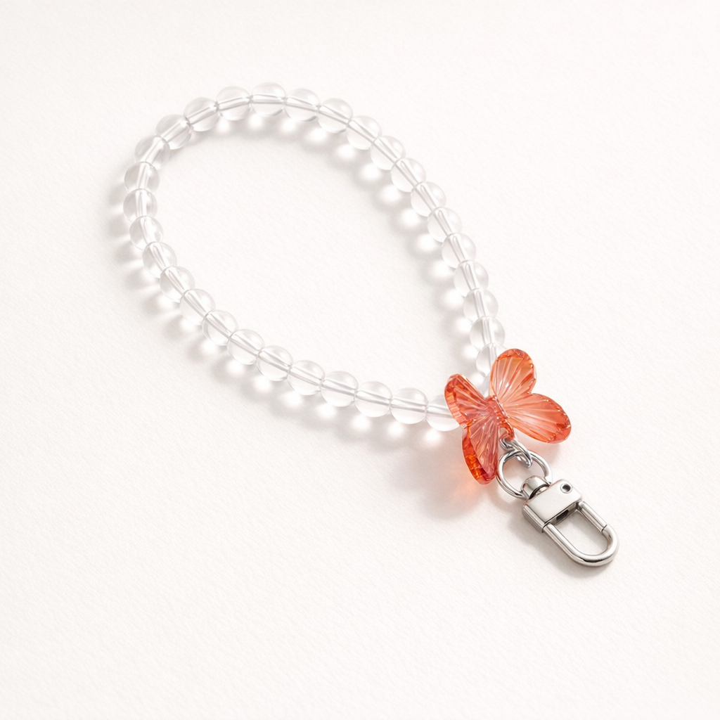 Crystal Phone Charm Butterfly Design