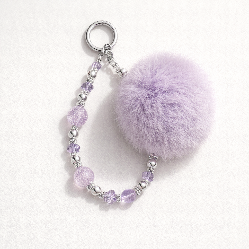 Crystal Phone Charm Faux Leather Accent